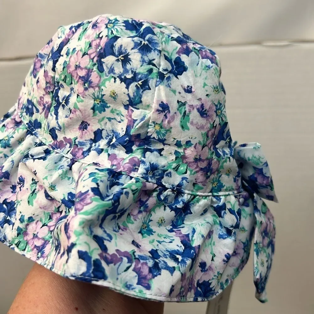 Janie and Jack 100049352 Beau Baby Floral Bow Sun Hat size 0-3 m